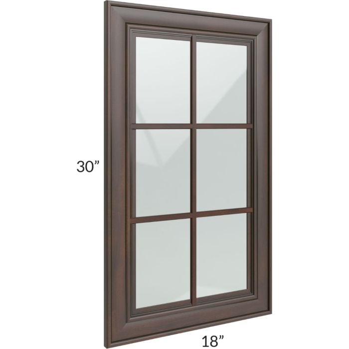 RTA Biscotti Cafe Glazed 18" x 30" Mullion Glass Door