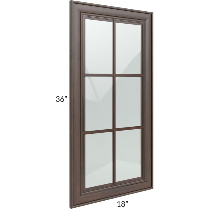 RTA Biscotti Cafe Glazed 18" x 36" Mullion Glass Door