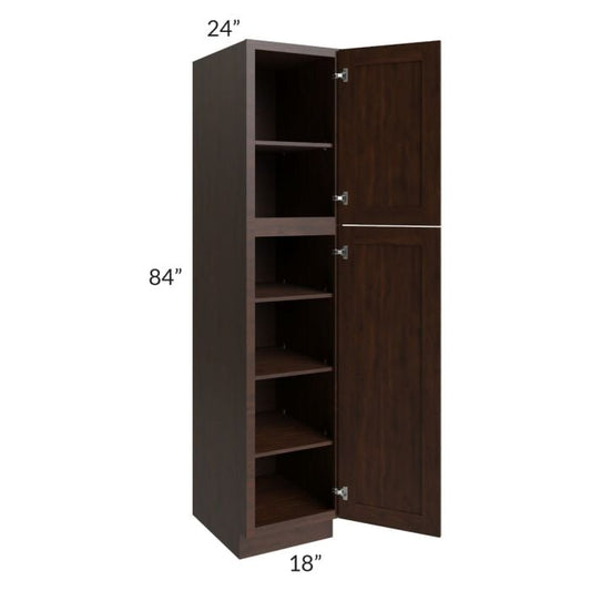 RTA Biscotti Cafe Glazed 18" x 84" Utility Cabinet with 3 Roll Out Trays