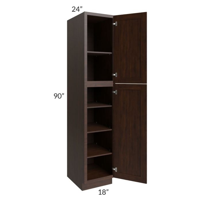 RTA Biscotti Cafe Glazed 18" x 90" Utility Cabinet with 2 Roll Out Trays
