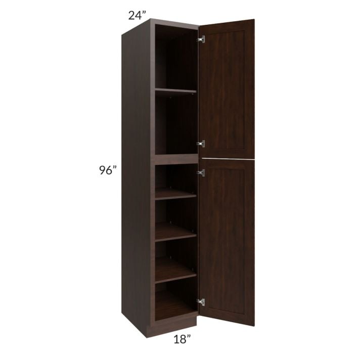 RTA Biscotti Cafe Glazed 18" x 96" Utility Cabinet with 4 Roll Out Trays
