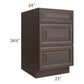 RTA Biscotti Cafe Glazed 21" 3-Drawer Base Cabinet with 1 Decorative End Panel
