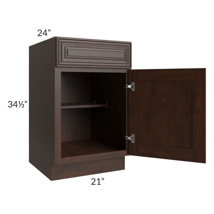 RTA Biscotti Cafe Glazed 21" Base Cabinet - Right Hinged