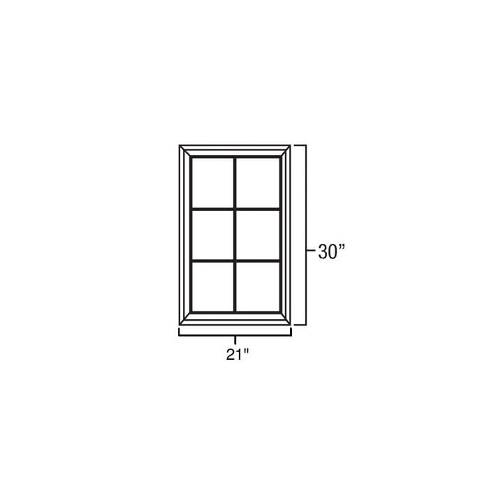 RTA Biscotti Cafe Glazed 21" x 30" Mullion Glass Door