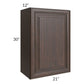 RTA Biscotti Cafe Glazed 21" x 30" Wall Cabinet with Mullion Glass Door
