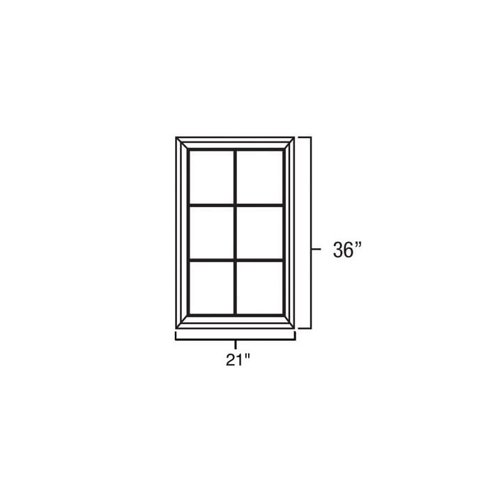 RTA Biscotti Cafe Glazed 21" x 36" Mullion Glass Door