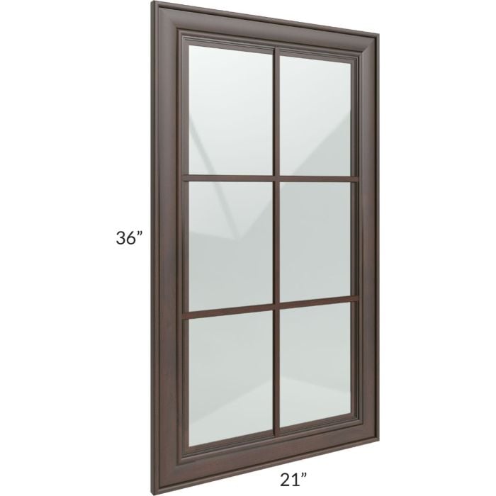 RTA Biscotti Cafe Glazed 21" x 36" Mullion Glass Door
