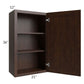 RTA Biscotti Cafe Glazed 21" x 36" Wall Cabinet with 1 Decorative End Panel and Mullion Glass Door