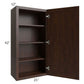RTA Biscotti Cafe Glazed 21" x 42" Wall Cabinet with 1 Decorative End Panel and Mullion Glass Door