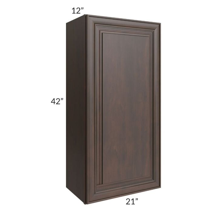 RTA Biscotti Cafe Glazed 21" x 42" Wall Cabinet with 2 Decorative End Panels