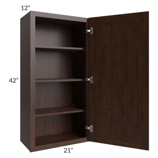 RTA Biscotti Cafe Glazed 21" x 42" Wall Cabinet with Mullion Glass Door
