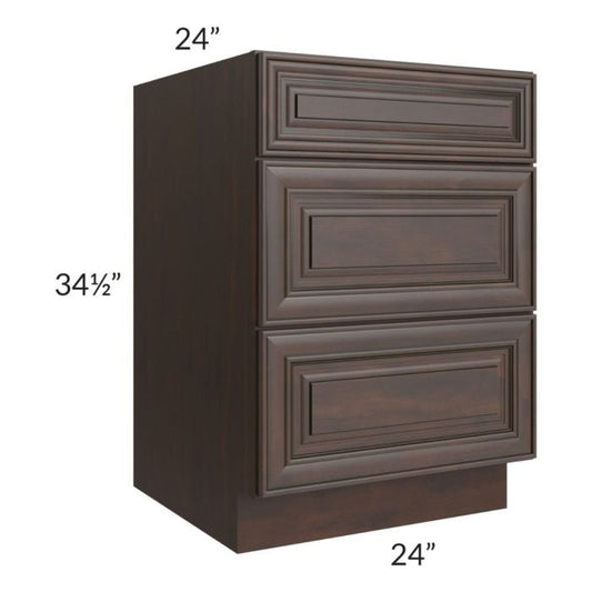 RTA Biscotti Cafe Glazed 24" 3-Drawer Base Cabinet