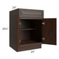 RTA Biscotti Cafe Glazed 24" Base Cabinet with 1 Decorative End Panel and 2 Roll Out Trays