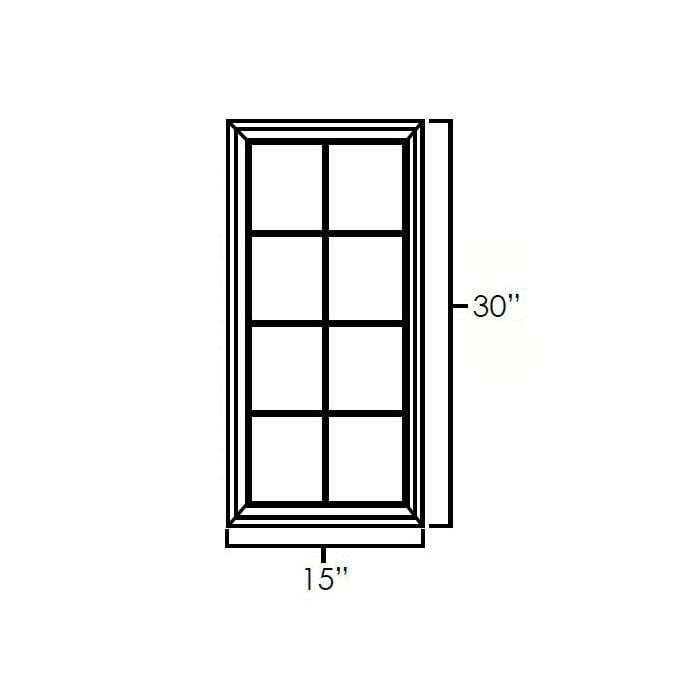 RTA Biscotti Cafe Glazed 24" x 30" Corner Mullion Glass Door