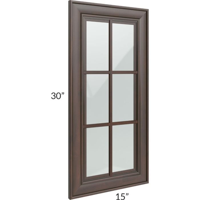 RTA Biscotti Cafe Glazed 24" x 30" Corner Mullion Glass Door