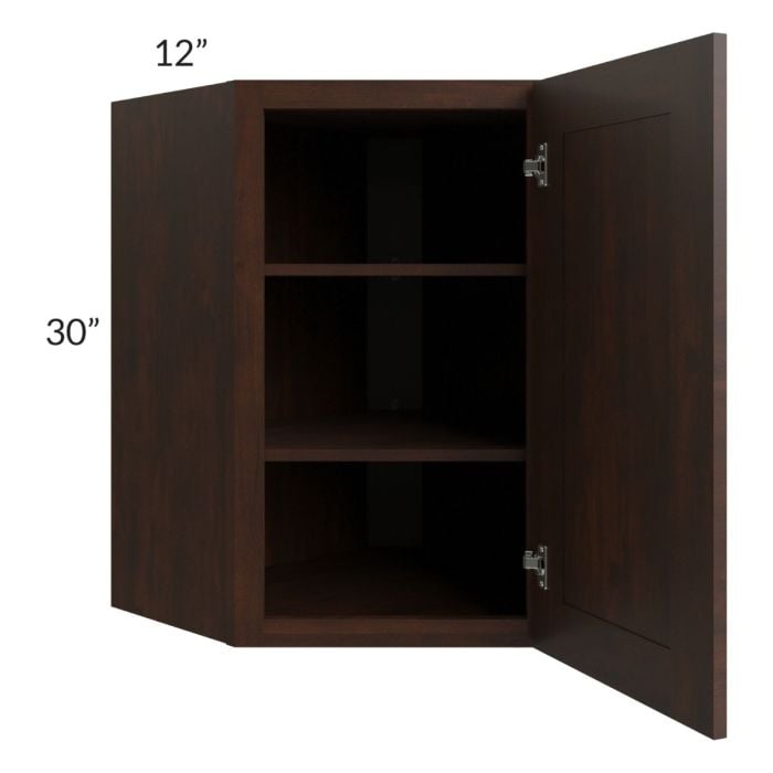 RTA Biscotti Cafe Glazed 24" x 30" Diagonal Corner Wall Cabinet