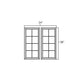 RTA Biscotti Cafe Glazed 24" x 30" Mullion Glass Door