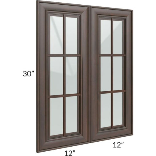 RTA Biscotti Cafe Glazed 24" x 30" Mullion Glass Door