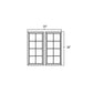 RTA Biscotti Cafe Glazed 24" x 36" Mullion Glass Door
