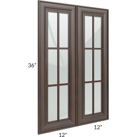 RTA Biscotti Cafe Glazed 24" x 36" Mullion Glass Door