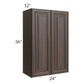 RTA Biscotti Cafe Glazed 24" x 36" Wall Cabinet with 1 Decorative End Panel and Mullion Glass Door