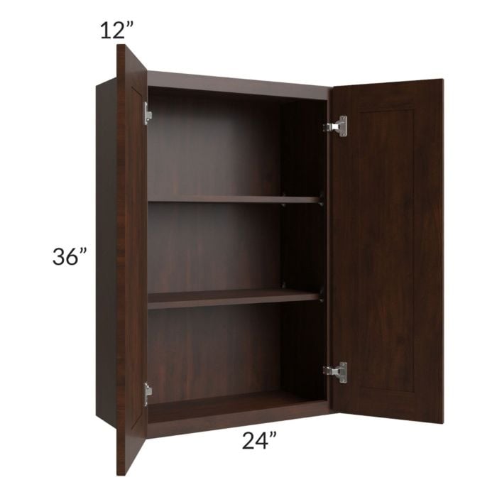 RTA Biscotti Cafe Glazed 24" x 36" Wall Cabinet with Mullion Glass Door