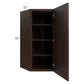 RTA Biscotti Cafe Glazed 24" x 42" Diagonal Corner Wall Cabinet