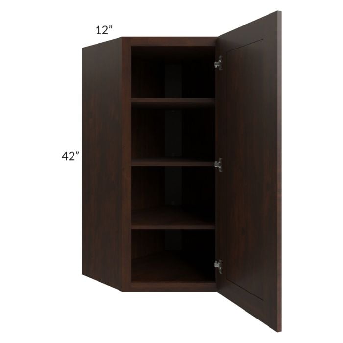 RTA Biscotti Cafe Glazed 24" x 42" Diagonal Corner Wall Cabinet