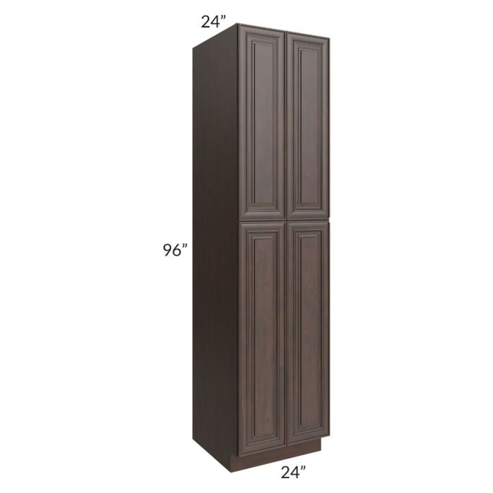 RTA Biscotti Cafe Glazed 24" x 96" Utility Cabinet with 1 Roll Out Tray