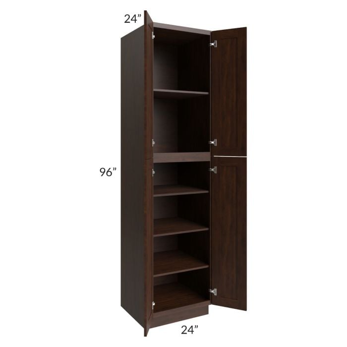 RTA Biscotti Cafe Glazed 24" x 96" Utility Cabinet with 2 Roll Out Trays