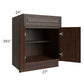 RTA Biscotti Cafe Glazed 27" Base Cabinet with 1 Decorative End Panel and 1 Roll Out Tray