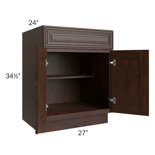 RTA Biscotti Cafe Glazed 27" Base Cabinet with 2 Roll Out Trays
