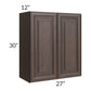 RTA Biscotti Cafe Glazed 27" x 30" Wall Cabinet with 1 Decorative End Panel