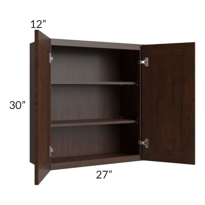 RTA Biscotti Cafe Glazed 27" x 30" Wall Cabinet with 2 Decorative End Panels