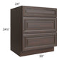 RTA Biscotti Cafe Glazed 30" 3-Drawer Base Cabinet with 2 Decorative End Panels