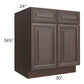 RTA Biscotti Cafe Glazed 30" Base Cabinet with 1 Decorative End Panel