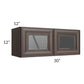 RTA Biscotti Cafe Glazed 30" x 12" Wall Cabinet with Beveled Glass