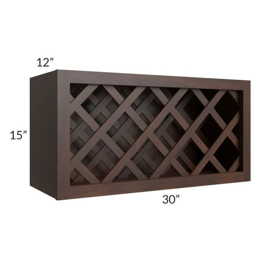 RTA Biscotti Cafe Glazed 30" x 15" Lattice Wine Rack