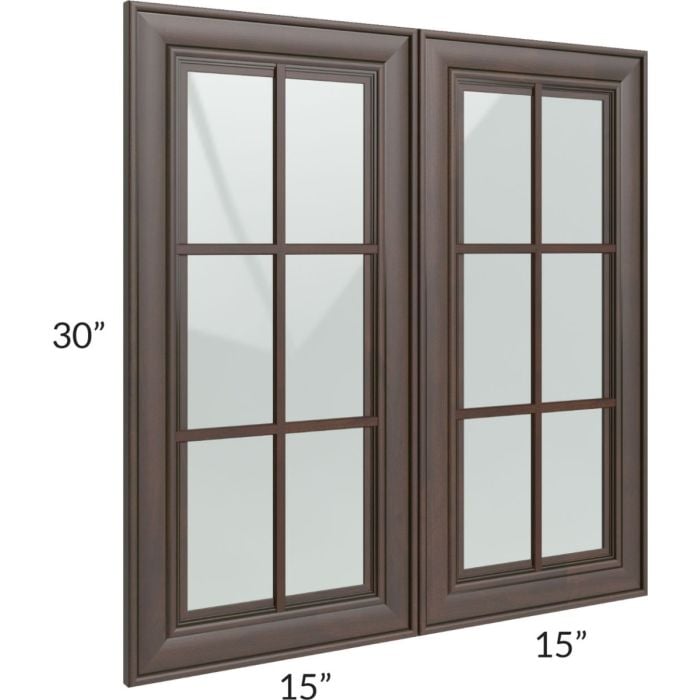 RTA Biscotti Cafe Glazed 30" x 30" Mullion Glass Door