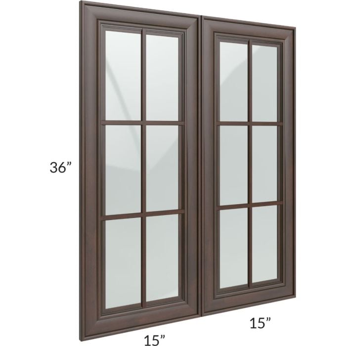 RTA Biscotti Cafe Glazed 30" x 36" Mullion Glass Door