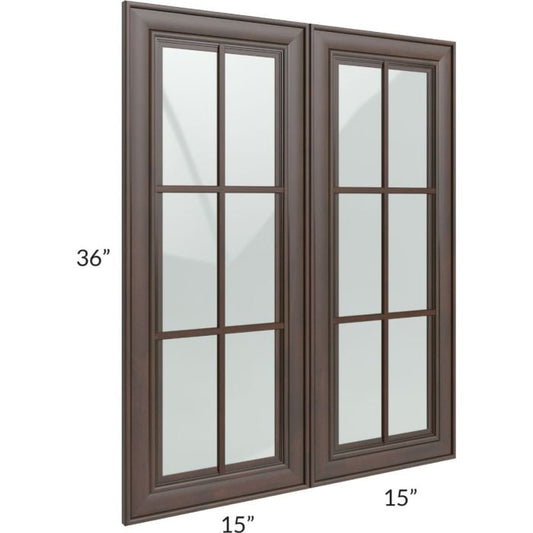 RTA Biscotti Cafe Glazed 30" x 36" Mullion Glass Door