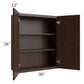 RTA Biscotti Cafe Glazed 30" x 36" Wall Cabinet with Mullion Glass Door