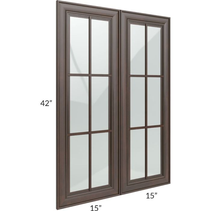 RTA Biscotti Cafe Glazed 30" x 42" Mullion Glass Door