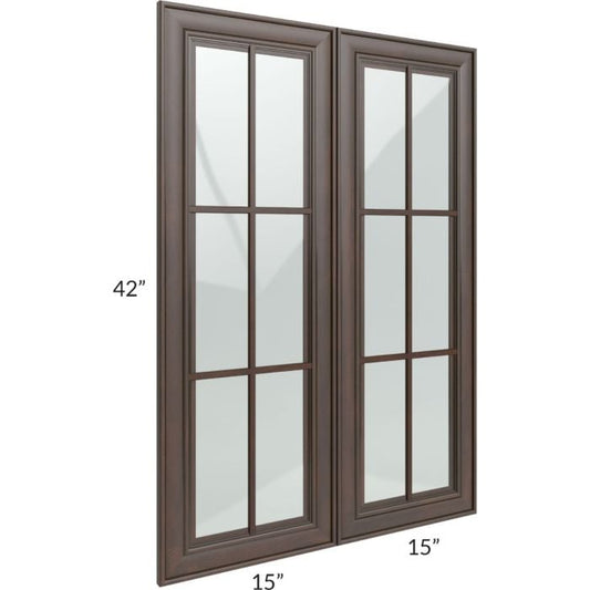 RTA Biscotti Cafe Glazed 30" x 42" Mullion Glass Door