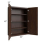RTA Biscotti Cafe Glazed 30" x 42" Wall Cabinet with 1 Decorative End Panel