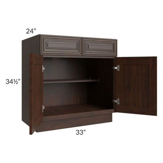 RTA Biscotti Cafe Glazed 33" Base Cabinet with 1 Decorative End Panel