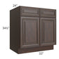 RTA Biscotti Cafe Glazed 33" Base Cabinet with 2 Decorative End Panels