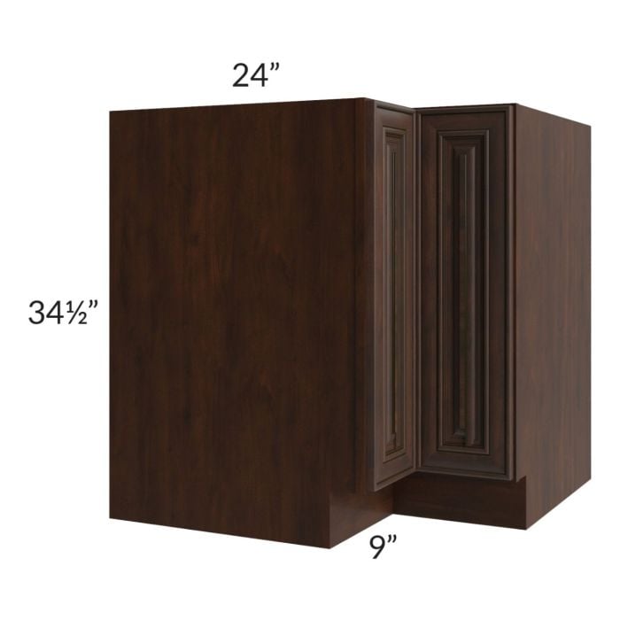 RTA Biscotti Cafe Glazed 33" Lazy Susan Corner Base with 2 Plastic Baskets
