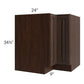 RTA Biscotti Cafe Glazed 33" Lazy Susan Corner Base with 2 Plastic Baskets and 1 Decorative End Panel