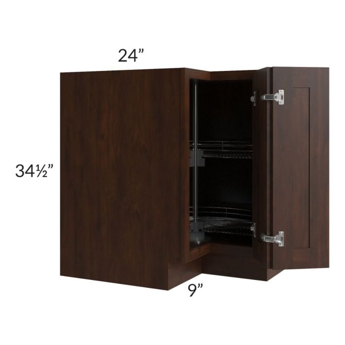 RTA Biscotti Cafe Glazed 33" Lazy Susan Corner Base with 2 Plastic Baskets and 2 Decorative End Panels